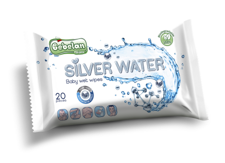 SILVER WATER Мокри кърпи със сребърна вода - 20 бр./пакет